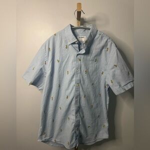 Men's Sky Blue Pineapple Collared Shirt
